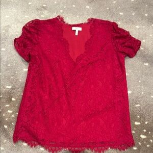 Elegant Red Lace Top